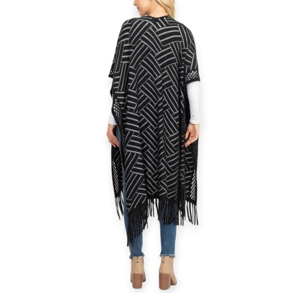 Ruana Wrap With Fringe - Picture 4 of 11